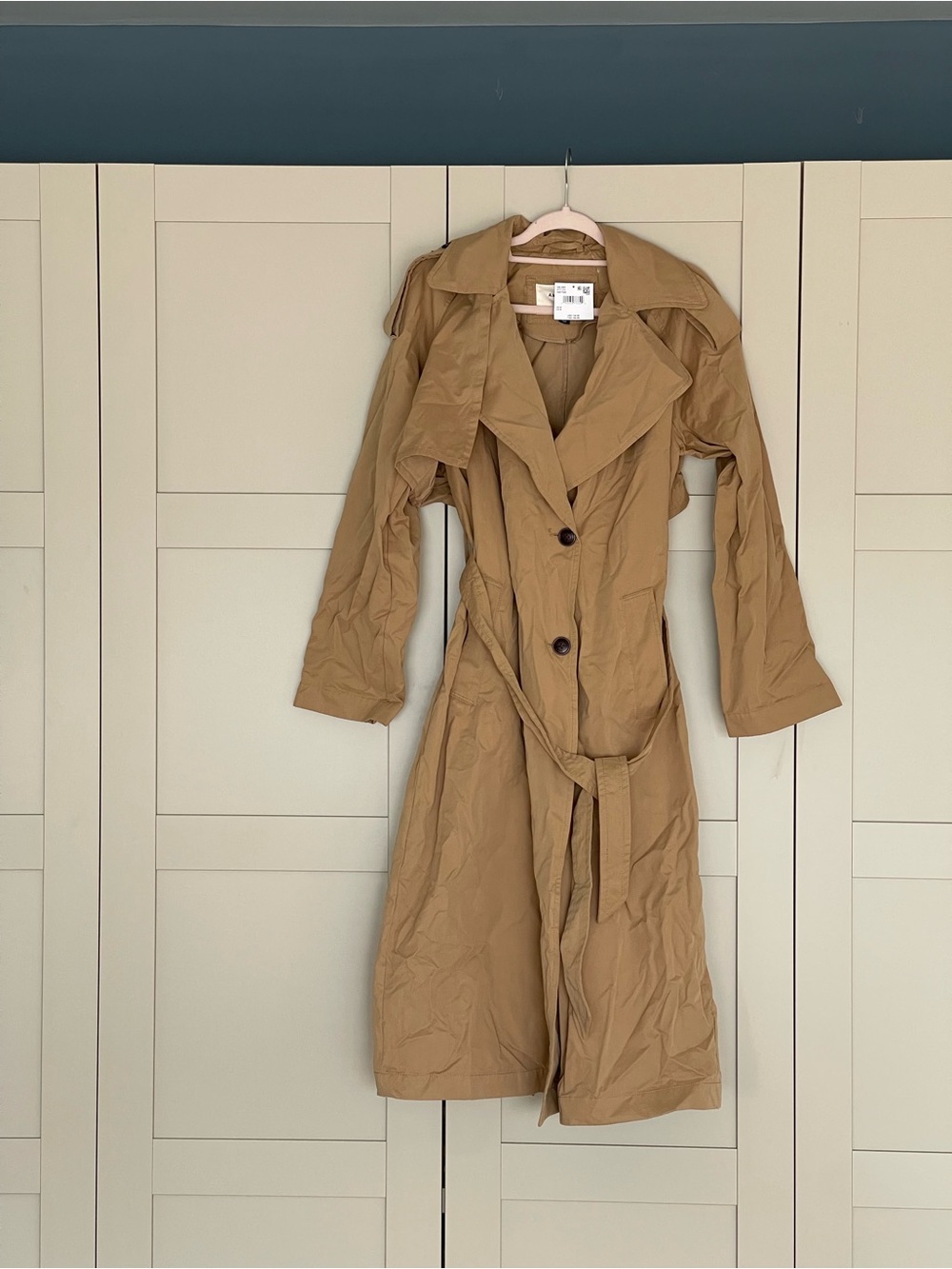 American Eagle Outfitters Tan Trench Coat with Belt - Picture 2 of 4